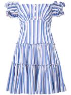 Caroline Constas - Maria Striped Dress - Women - Cotton/nylon/spandex/elastane - Xs, Blue, Cotton/nylon/spandex/elastane