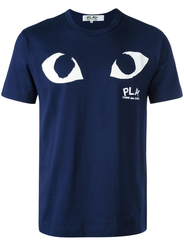 Comme Des Garçons Play Eye Print T-shirt - Blue