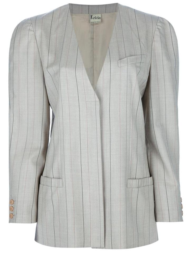 Krizia Vintage Pin Stripe Skirt Suit