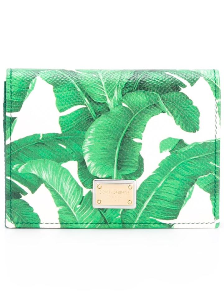 Dolce & Gabbana 'dauphine' Banana Leaf Print Wallet