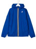 K Way Kids Hooded Rain Jacket - Blue