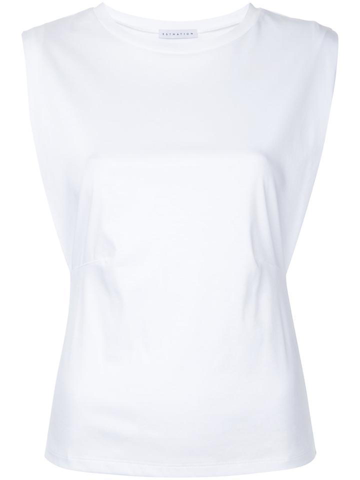 Estnation - Gathered Side T-shirt - Women - Cotton - 38, White, Cotton