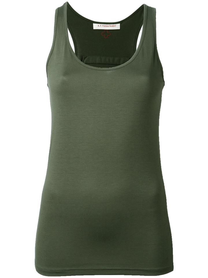 A.f.vandevorst Racerback Tank Top, Women's, Size: 34, Green, Viscose/spandex/elastane