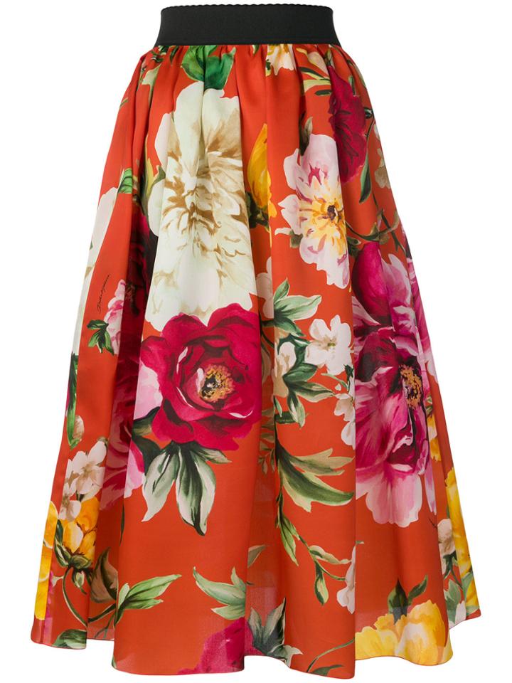 Dolce & Gabbana Floral Print Midi Skirt - Multicolour