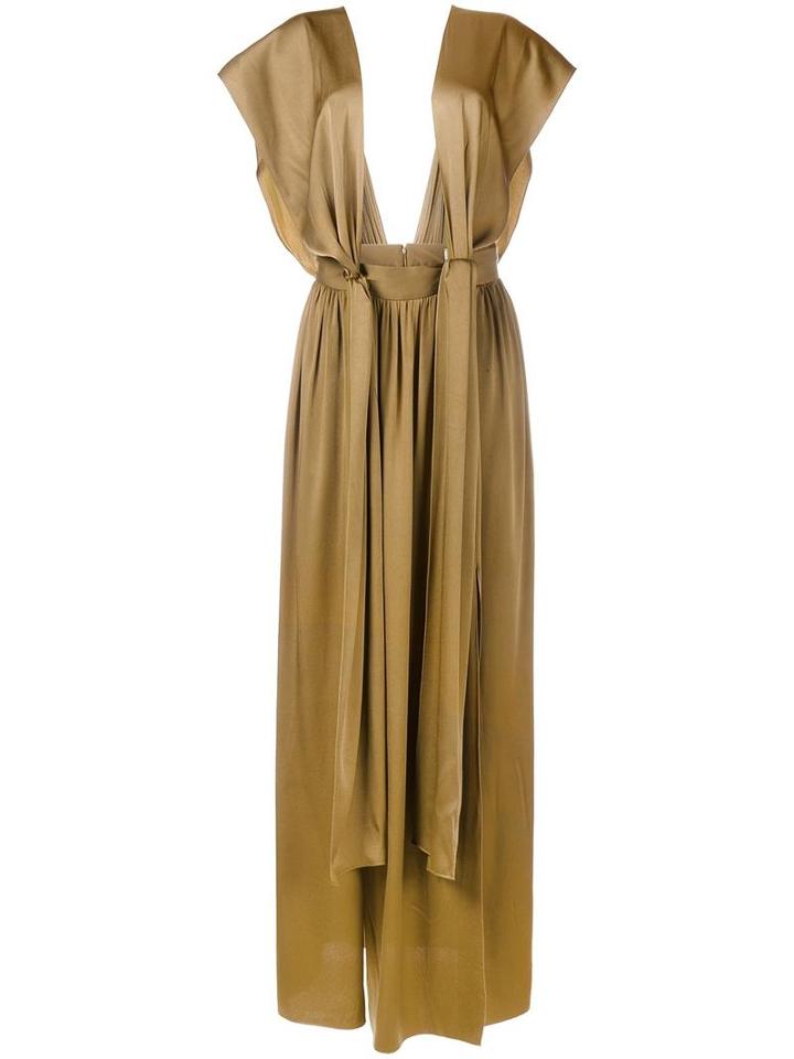 Lanvin Draped Front Dress, Women's, Size: 34, Green, Acetate/viscose
