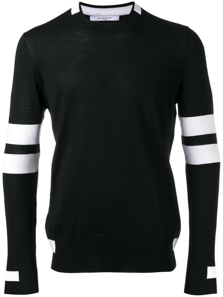 Givenchy Paneled Long Sleeve Jumper, Men's, Size: Small, Black, Wool