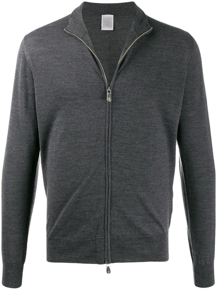 Eleventy Zipped Fitted Sweatshirt - Grey