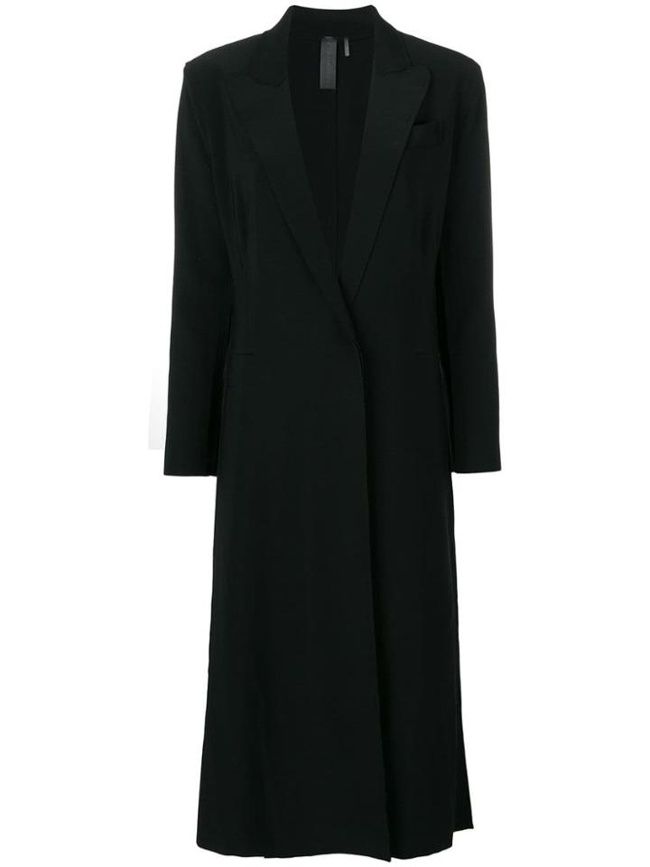 Norma Kamali Single Breasted Long Coat - Black