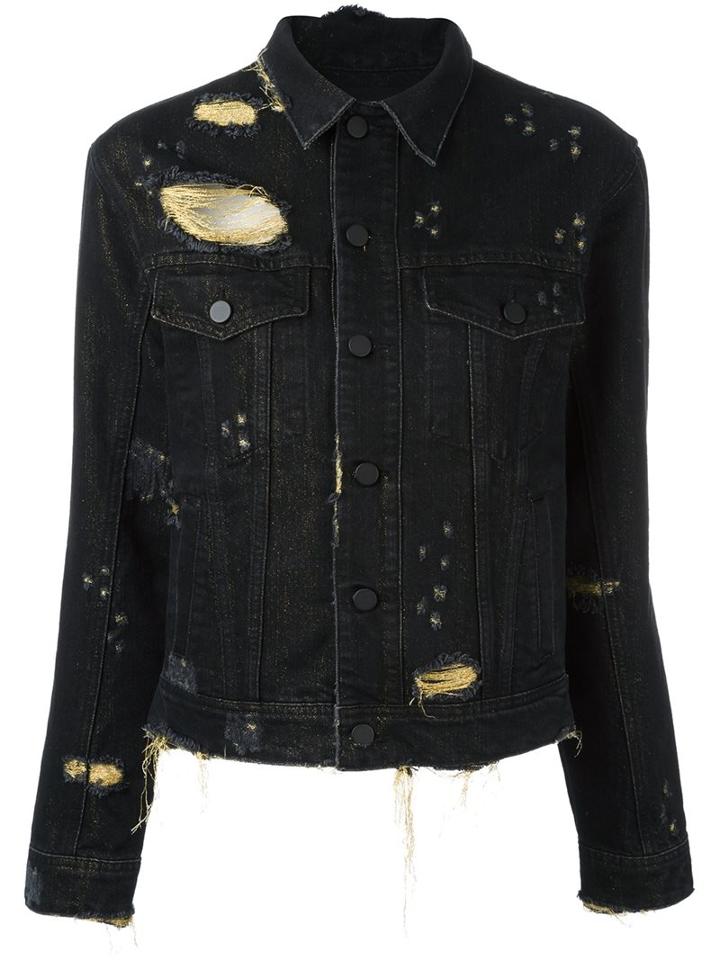 Filles A Papa Frayed Effect Denim Jacket