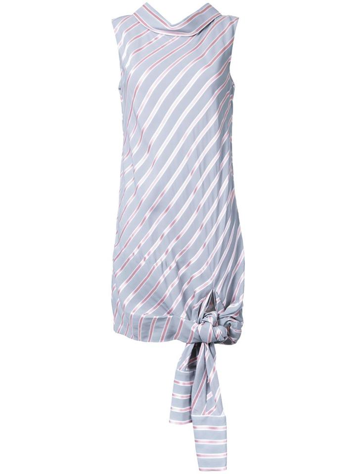 Monse Knotted Hem Striped Dress - Grey