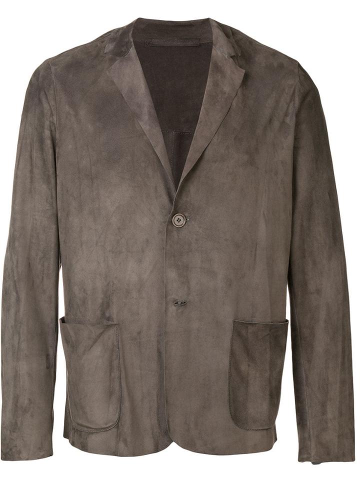 Salvatore Santoro Formal-cut Suede Jacket - Brown