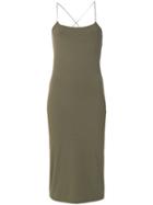 T By Alexander Wang Cut Out Back Fitted Dress - Green