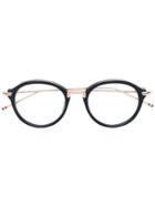 Thom Browne Eyewear Black & Shiny 18k Gold Optical Glasses