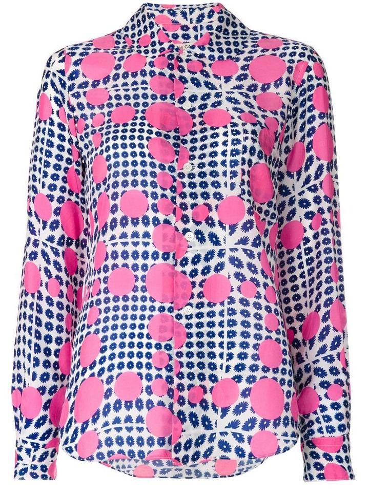 Comme Des Garçons Pre-owned Flowers And Dots Print Shirt - Pink