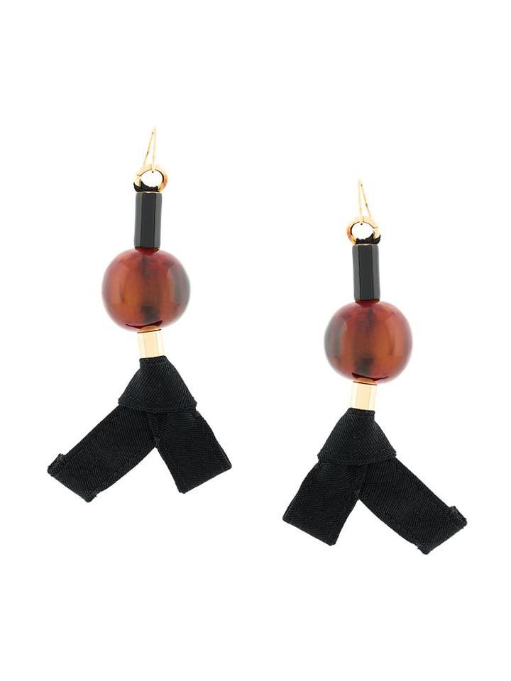 Marni Ball And Tie Earrings - Brown