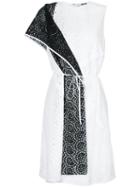 Msgm - Asymmetric Broderie Anglaise Dress - Women - Cotton - 46, White, Cotton