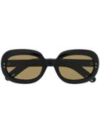 Gucci Eyewear Oval Frame Sunglasses - Black