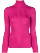 Moschino Roll-neck Fitted Sweater - Pink & Purple