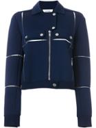 Courrèges Panelled Biker Jacket - Blue