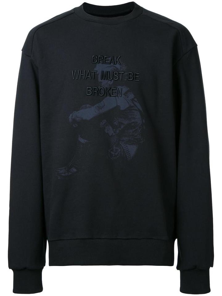 Juun.j Embroidered Sweatshirt, Men's, Size: 48, Black, Cotton