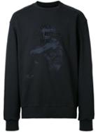 Juun.j Embroidered Sweatshirt, Men's, Size: 48, Black, Cotton