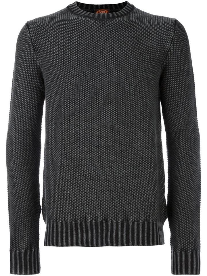 Tod's Textured Knit Jumper, Men's, Size: Xl, Grey, Merino