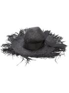 Gigi Burris Millinery - Destroyed Sun Hat - Women - Raffia - One Size, Black, Raffia