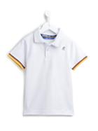 K Way Kids - Striped Trim Polo Shirt - Kids - Cotton/elastodiene - 8 Yrs, White