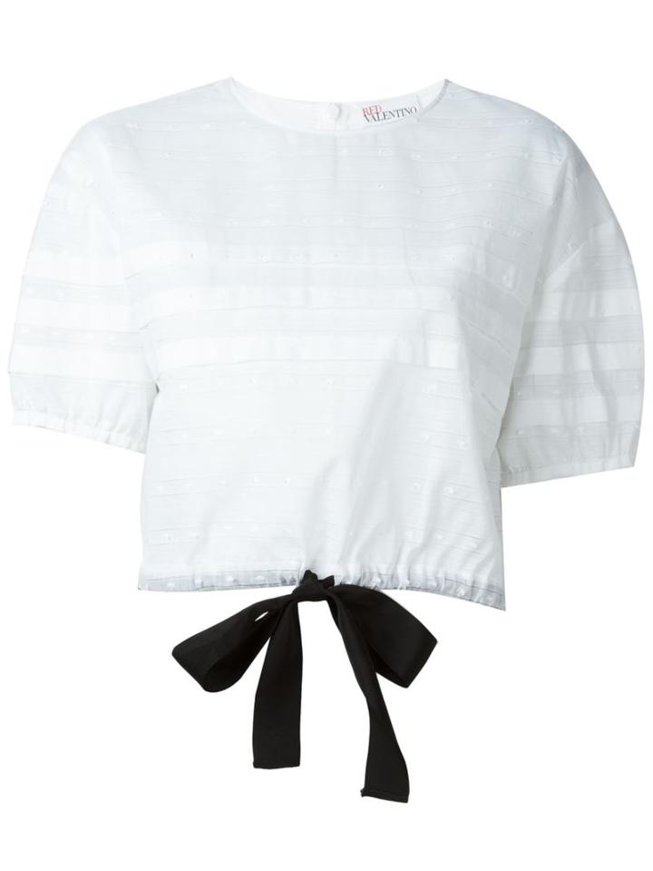 Red Valentino Striped Tie Ribbon T-shirt