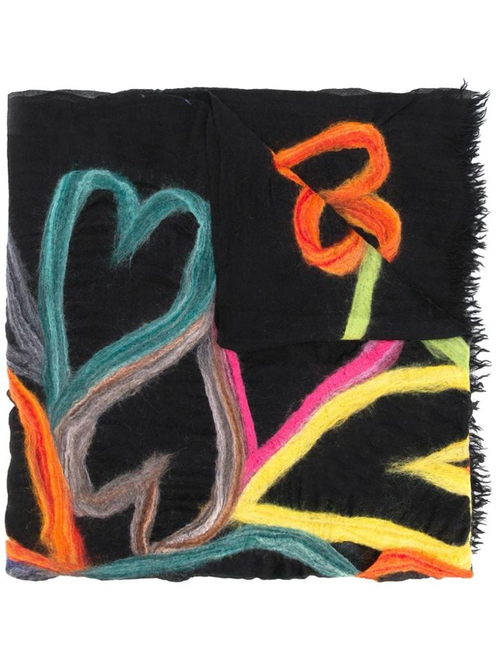Faliero Sarti Asha Heart-pattern Scarf - Black