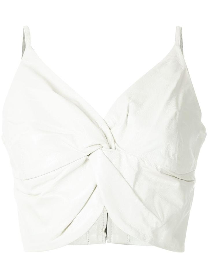 Andrea Bogosian Pound Leather Cropped Top - White