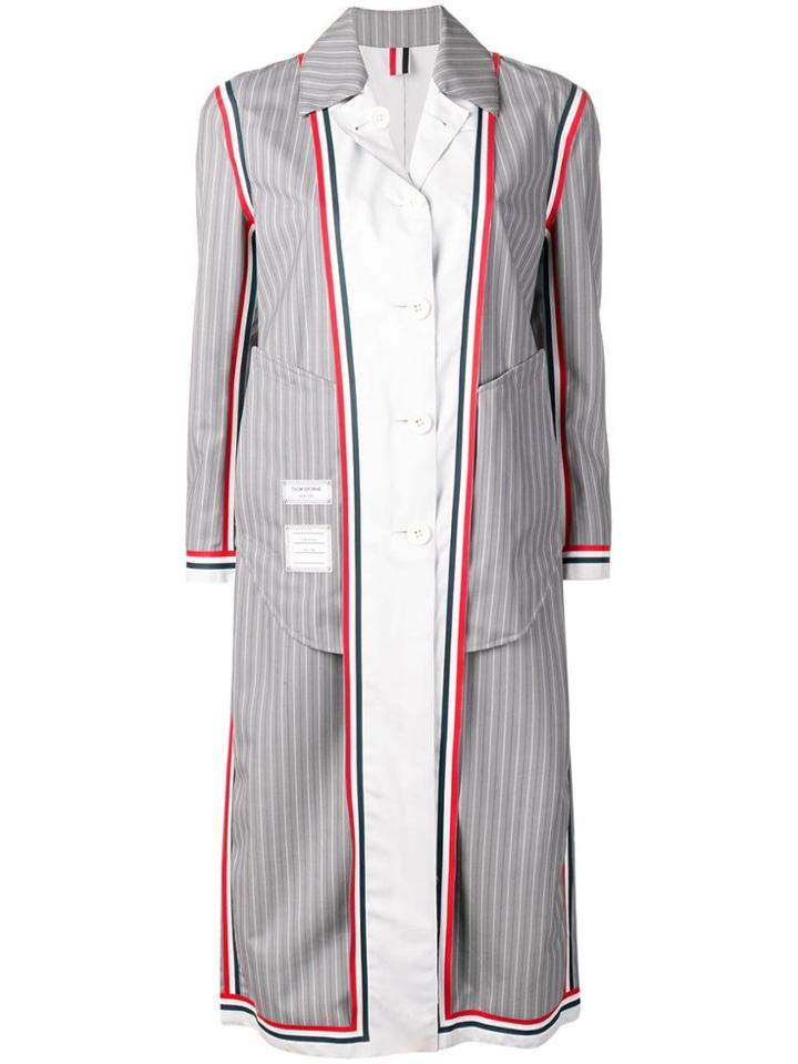 Thom Browne Reversible Raw-edge Overcoat - Grey