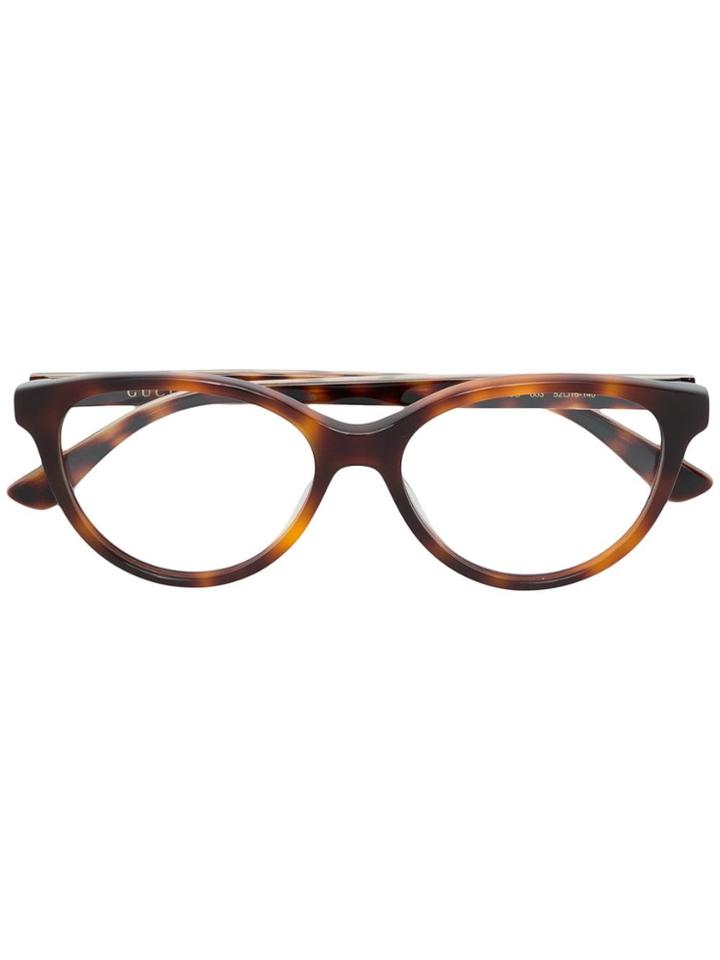 Gucci Eyewear Cat-eye Frame Glasses - Brown