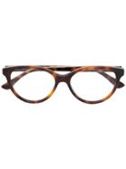 Gucci Eyewear Cat-eye Frame Glasses - Brown