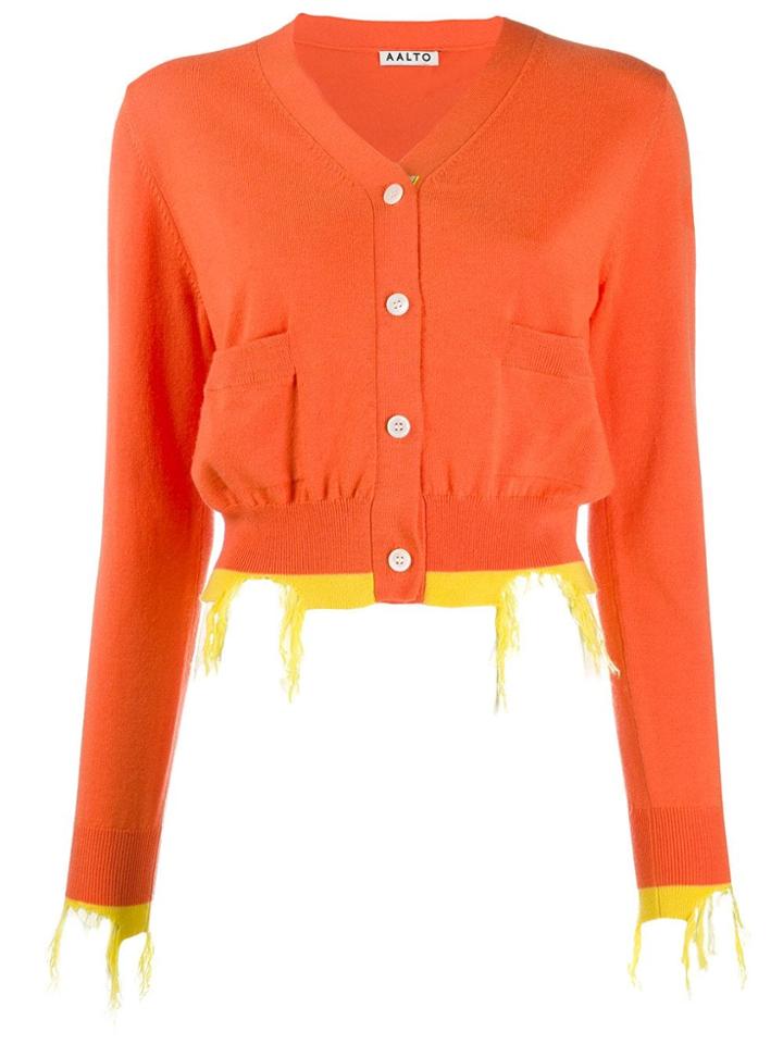 Aalto Distressed Effect Cardigan - Orange