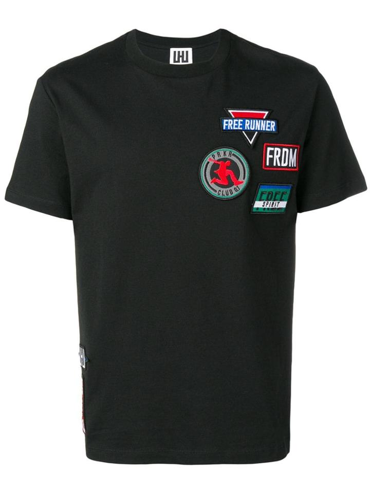 Les Hommes Urban Patchwork T-shirt - Black
