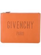 Givenchy Large Logo Pouch, Men's, Brown, Calf Leather