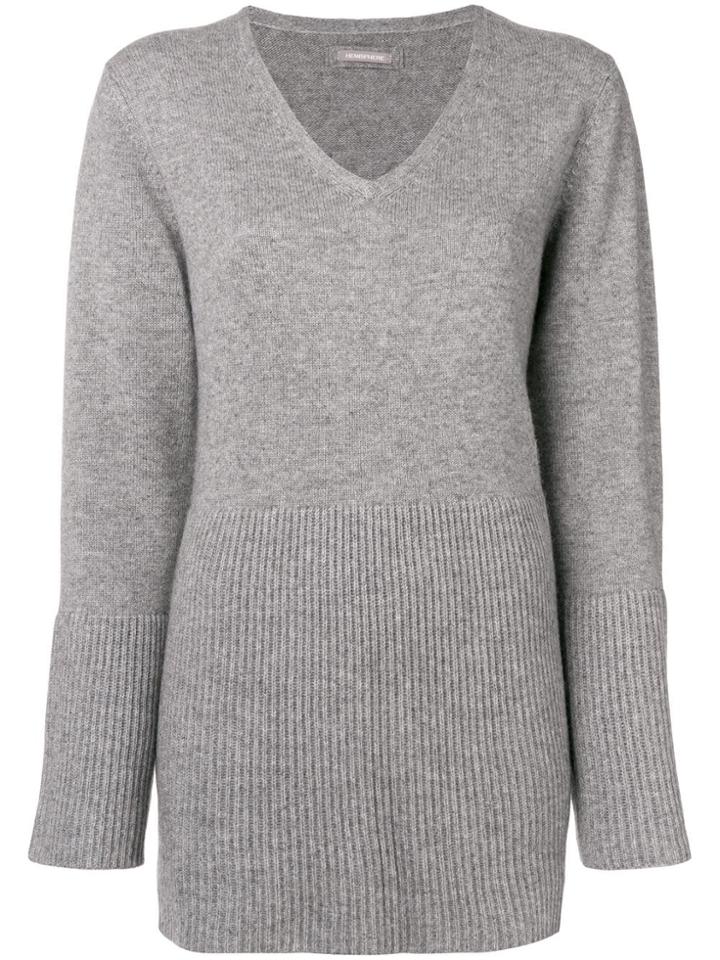 Hemisphere Flared Hem Sweater - Grey