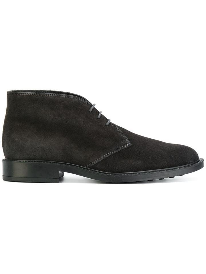Tod's Suede Lace-up Boots - Grey