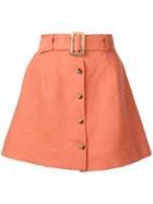 Lisa Marie Fernandez Belted A-line Skirt - Orange