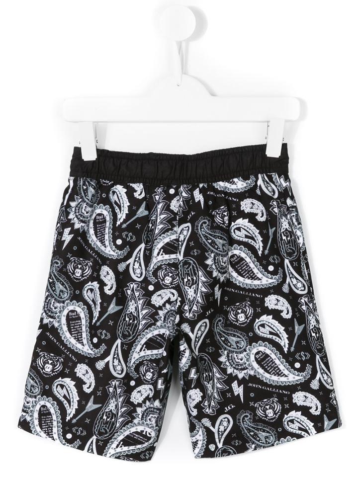 John Galliano Kids Paisley Print Swim Shorts, Boy's, Size: 6 Yrs, Black