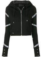 Philipp Plein Long Sleeved Zipped Hoodie - Black