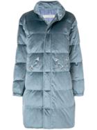 Tu Es Mon Trésor Zipped Padded Coat - Blue