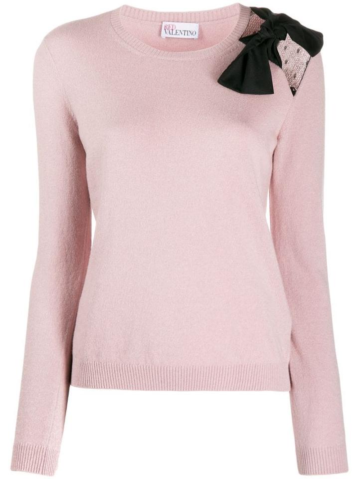 Red Valentino Bow Detailed Knitted Top - Pink