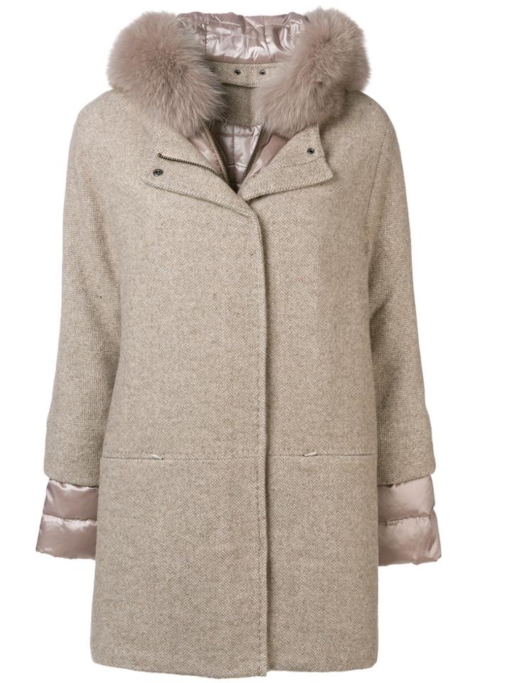 Liska Mia Hooded Coat - Nude & Neutrals