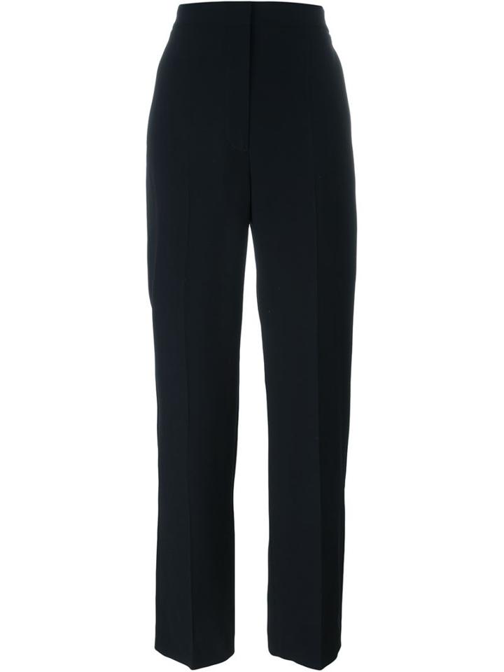 Alexander Mcqueen Straight Leg Trousers, Women's, Size: 40, Black, Silk/acetate/viscose