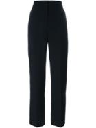 Alexander Mcqueen Straight Leg Trousers, Women's, Size: 40, Black, Silk/acetate/viscose