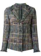 Etro Raw Edge Tweed Blazer, Women's, Size: 46, Cotton/acrylic/polyamide/virgin Wool