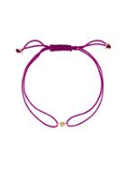 Natasha Collis Handmade 18kt Yellow Gold Nugget Friendship Bracelet, Women's, Pink/purple