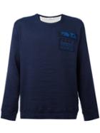 Valentino Chest Patch Sweatshirt, Men's, Size: Small, Blue, Cotton/linen/flax/polyester/viscose